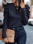 Casual Cashmere Plain Crew Neck Shirt