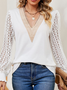 Lace Plain Casual Shirt