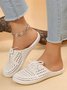 Women Lace Up Hollow Out Waterproof Beach Mules