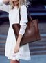 Vintage Large Capacity Zipper Tote Bag Commuting Crossbody Bag