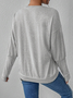 Loose Fluff/Granular Fleece Fabric Crew Neck Casual Sweatshirt