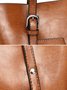 Vintage Large Capacity Zipper Tote Bag Commuting Crossbody Bag