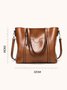 Vintage Large Capacity Zipper Tote Bag Commuting Crossbody Bag