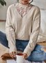 Lace Jacquard Long Sleeve Boho Sweater
