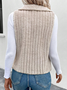 Casual Fluff/Granular Fleece Fabric Lapel Collar Vest