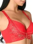 Nooncat Embroidery Adjustable Gather Push Up Soft Breathable Bra