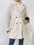 Warmth Buckle Jacquard Long Sleeve Casual Plain Fleece Fabric Teddy Jacket