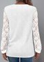 Women Plain Crew Neck Casual Long Sleeve T-shirt
