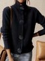 Women's Cardigan Sweater Shirt Collar Zip Ribbed Knit Cotton Zipper Fall Winter Daily Going out Weekend Stylish Casual Soft Long Sleeve Solid Color