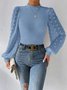 Crew Neck Plain Casual Loose Shirt
