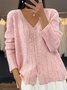 Women's Cardigan Sweater V Neck Ribbed Knit Polyester Sequins Patchwork Fall Winter Regular Party Going out Elegant Stylish Soft Long Sleeve