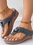 Summer Pu Plain Casual Slide Sandals