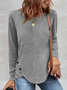 Simple Loose Crew Neck Linen Style Shirt