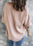 V Neck Simple Linen Style Shirt