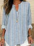 Casual Loose Striped Linen Style Shirt