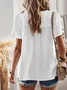 Loose Plain Casual Lace Shirt With No