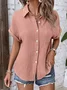 Casual Loose Cotton And Linen Blouse