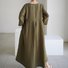 Plain Lace Crew Neck Casual Dress With No