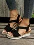 Synthetic Leather Vacation Geometric Slide Sandals