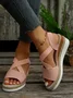 Synthetic Leather Vacation Geometric Slide Sandals