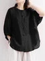 Women's Shirt Blouse Basic Linen Tops Solid Color Plain Bat Sleeve Casual Daily Vintage Basic Shirts
