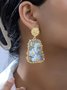1pair Romantic Floral Geometric Dangle Earrings