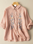 Embroidery Patterns Vacation Shirt Collar Blouse