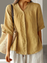 Cotton And Linen Casual Blouse