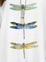 Cotton Dragonfly V Neck Casual Shirt