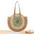 New simple round shoulder straw bag hollow handwoven bag seaside beach fashion women's bag