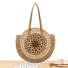 New simple round shoulder straw bag hollow handwoven bag seaside beach fashion women's bag