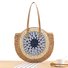 New simple round shoulder straw bag hollow handwoven bag seaside beach fashion women's bag