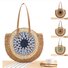 New simple round shoulder straw bag hollow handwoven bag seaside beach fashion women's bag