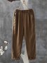 Women's Chinos Baggy Pants Cotton Side Pockets Baggy Mid Waist Ankle-Length