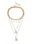 2pcs/set Elegant Imitation Pearl Multilayer Pendant Necklace