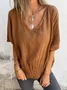 V Neck Casual Blouse