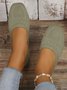 All Season Wedge Heel Plain Mesh Fabric Shallow Shoes