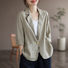 Plain Lapel Collar Casual Loose Blazer