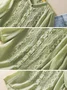 Cotton And Linen Plain Loose Casual Blouse