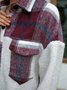 Plaid Casual Fluff/Granular Fleece Fabric Jacket