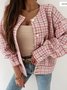 Plaid Others Zipper Casual Jacket
