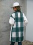 Plaid Casual Fluff/Granular Fleece Fabric Jacket