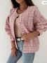 Plaid Others Zipper Casual Jacket