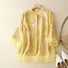 Shirt Blouse Women's Embroidered Fashion Round Neck Cotton Causal Blouse