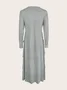 Jersey Crew Neck Casual Geometric Dress With No
