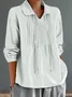 Loose Floral Casual Notched Blouse
