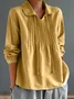 Loose Floral Casual Notched Blouse
