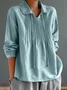 Loose Floral Casual Notched Blouse