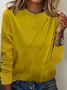Women Plain Crew Neck Casual Long Sleeve T-shirt