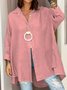 Loose Plain Casual Cotton Shirt